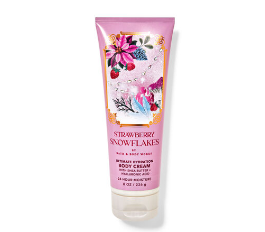 Bath and Body Works Strawberry Snowflakes Ultimate Hydration Body Cream  226g - Sakura Importados